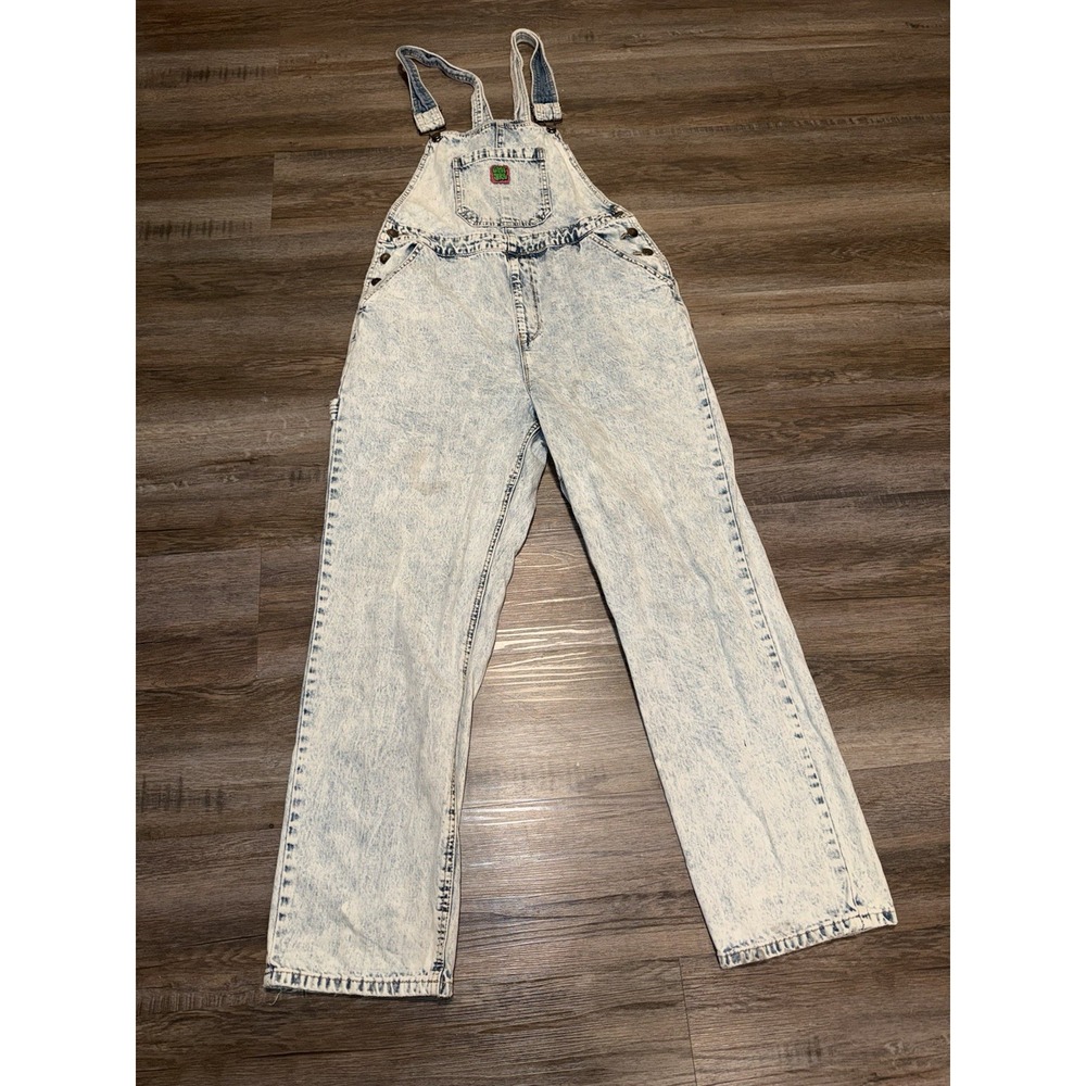 Empyre Bib Overalls Womens Large Distressed Denim Pockets Skater Relaxed Fit Y2K